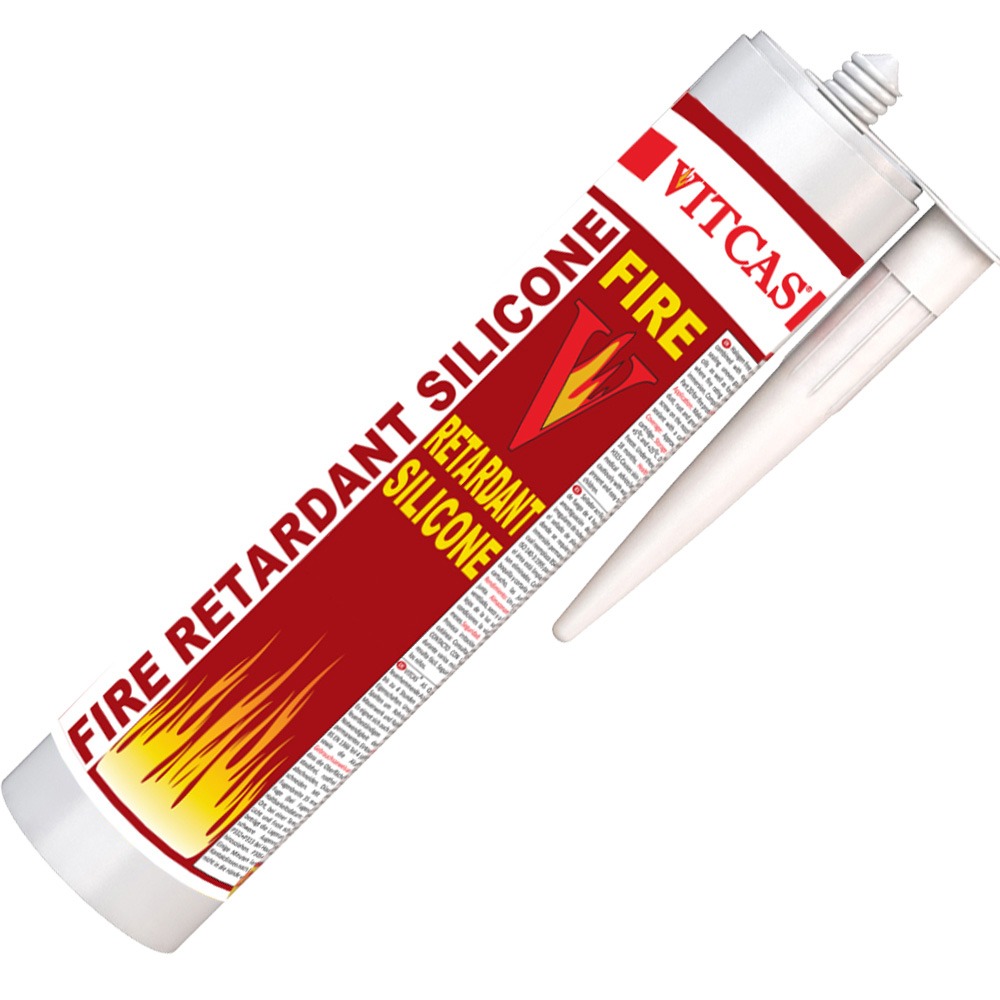 Cartridge of white fire-resistant silicone Vitcas Fire Retardant Silicone